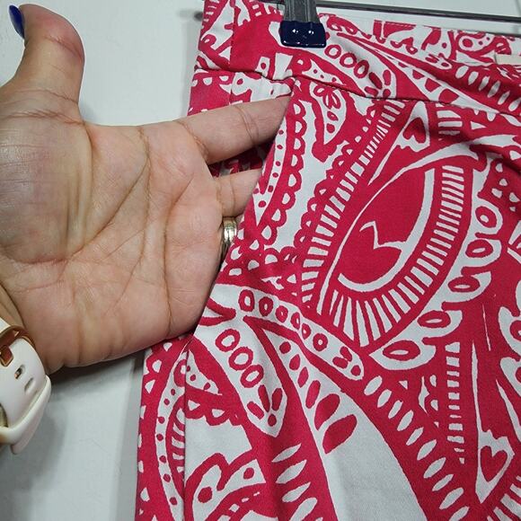 Anthropologie Kenji Paisley Pink White Chino Shorts Size 2 - Picture 2 of 6